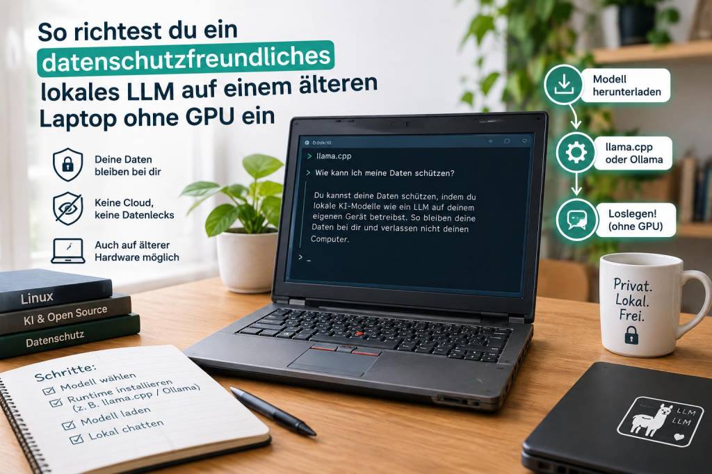 So richtest du ein datenschutzfreundliches lokales llm auf einem älteren laptop ohne gpu ein